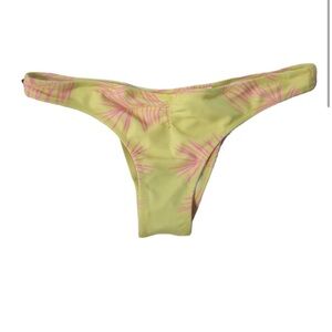VOLCOM Take a Neon Bikini Bottoms Yellow Pink Size S